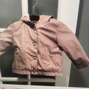 Kids Pink Polka Dot Hooded Jacket
